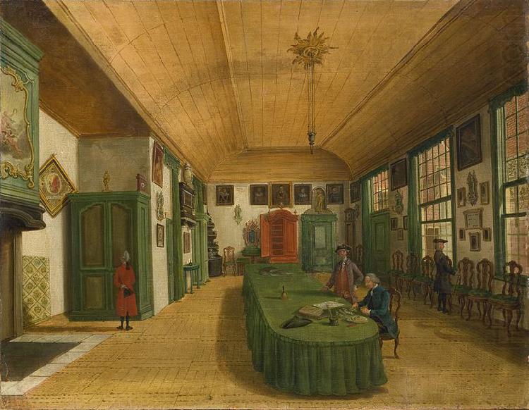 unknow artist Interior of the hall of the Leiden society 'Kunst wordt door Arbeid verkregen' china oil painting image